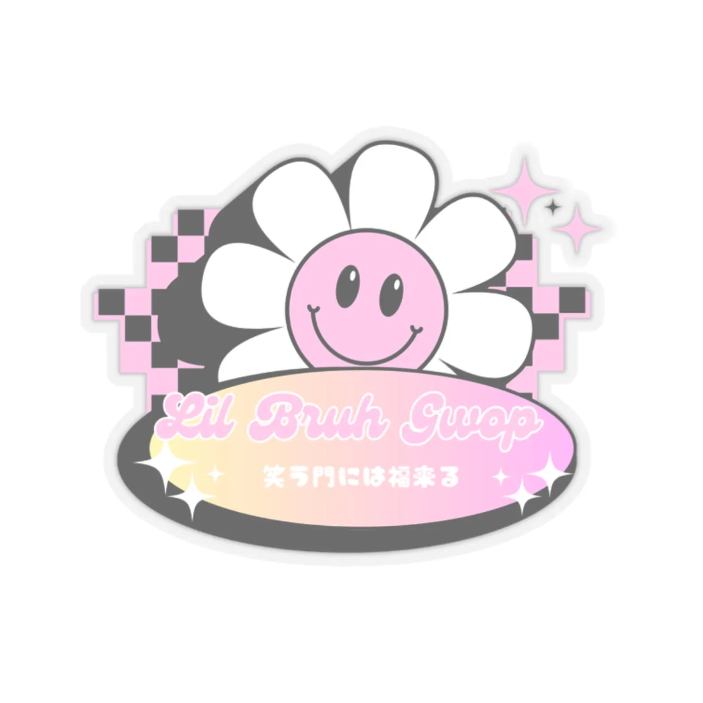 Lil Bruh Gwop SMILE FLOWER STICKER - PINK