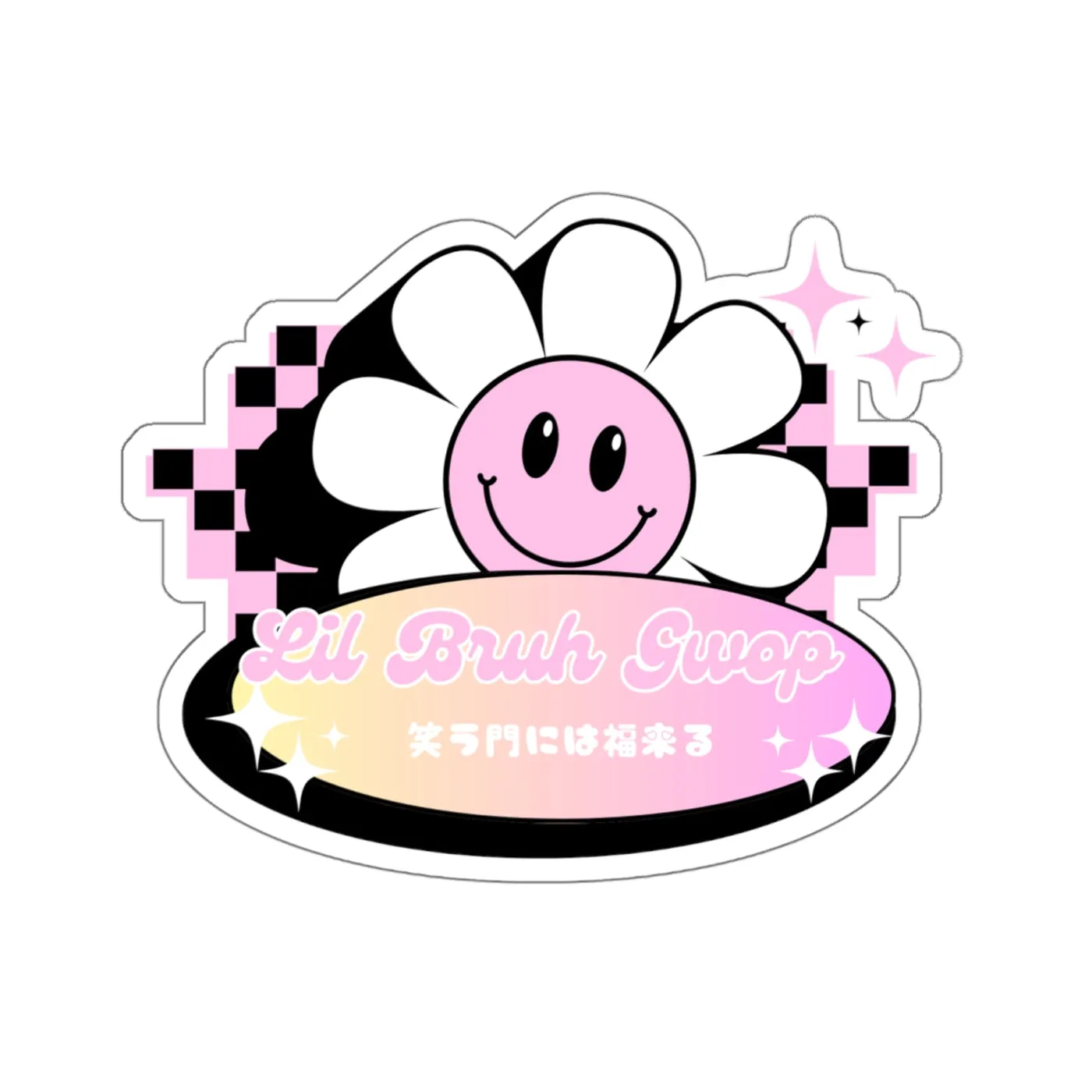Lil Bruh Gwop SMILE FLOWER STICKER - PINK