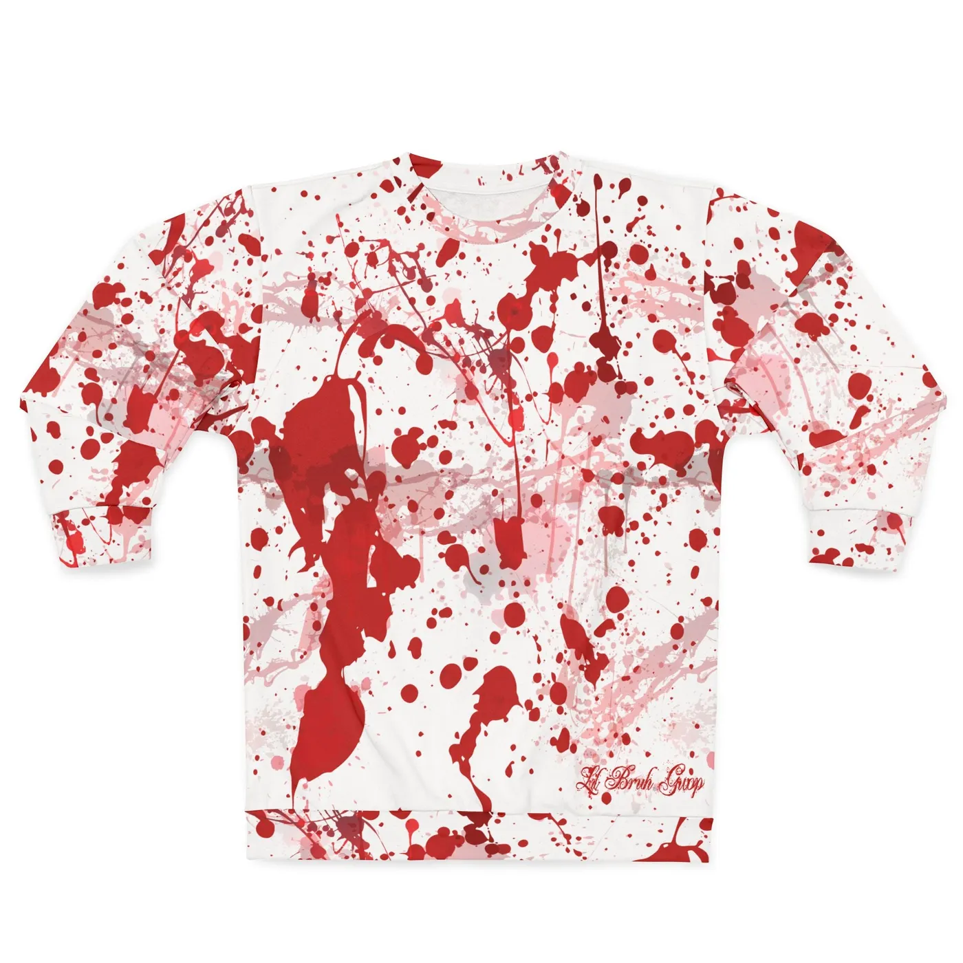 Lil Bruh Gwop BLOOD SPLATTER SWEATSHIRT - WHITE