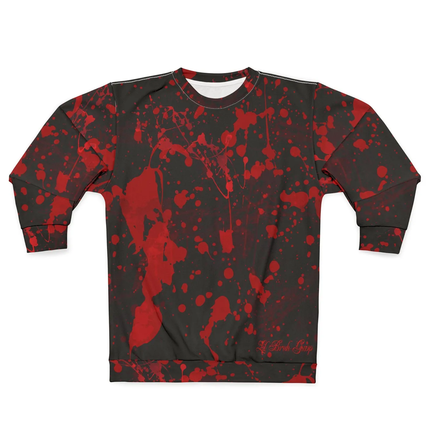Lil Bruh Gwop BLOOD SPLATTER SWEATSHIRT - BLACK