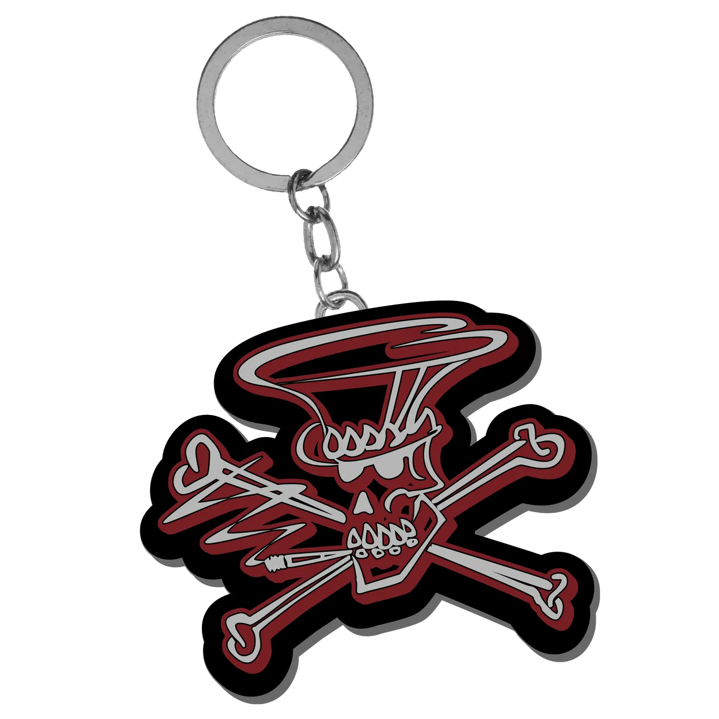 Slash Skully Enamel Keychain