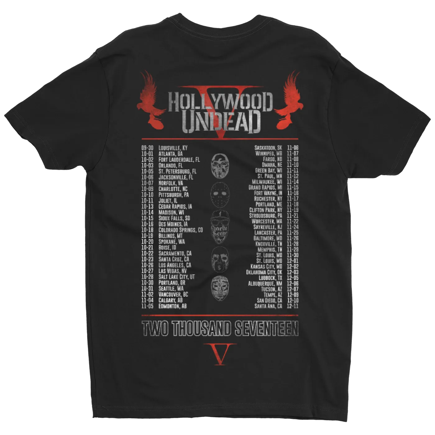 Hollywood Undead V Album 2017 Tour Tee