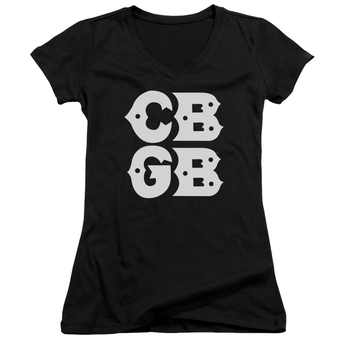 Cbgb Junior's V-Neck Shirt | STACKED LOGO Junior's Tee