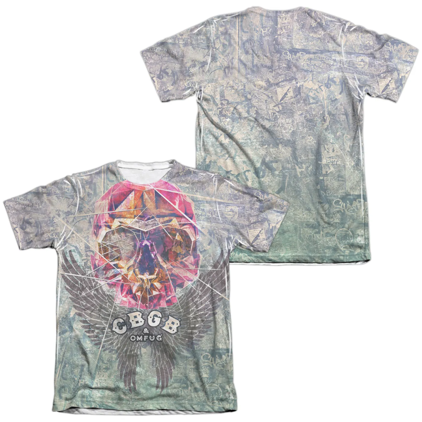 Cbgb Shirt | GRAFFITI SKULL (FRONT/BACK PRINT) Tee