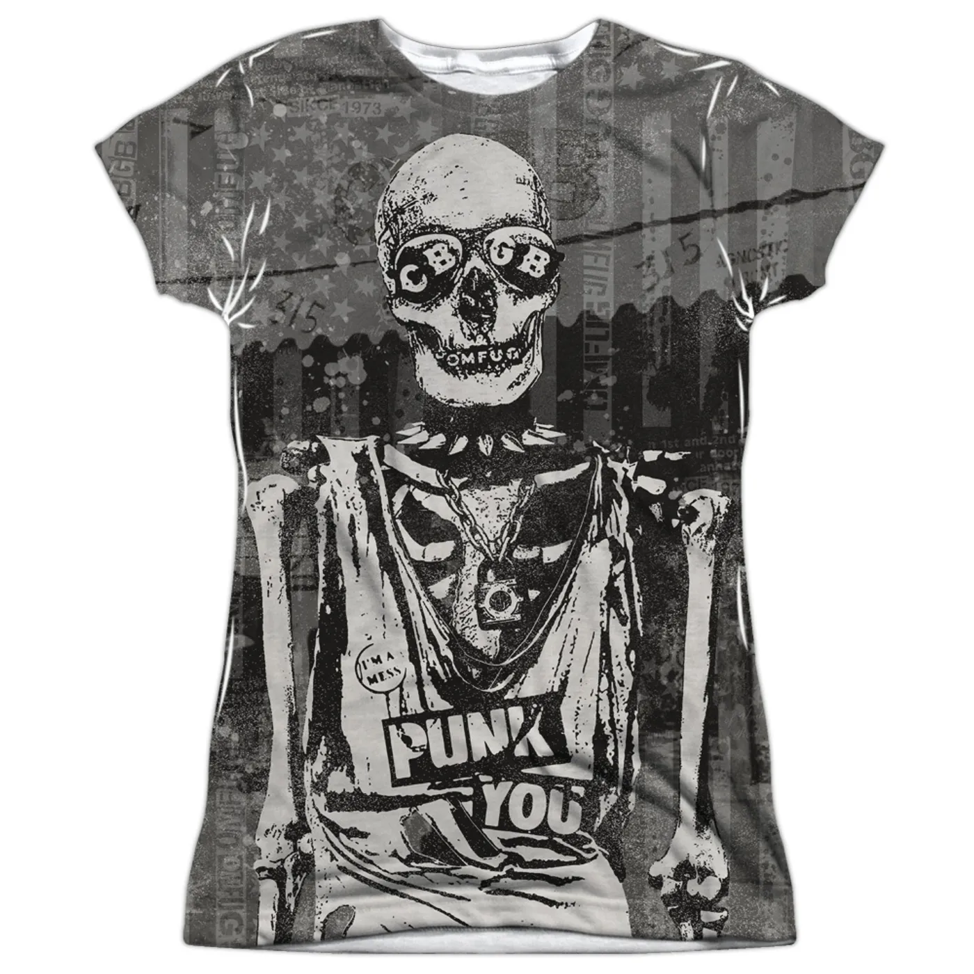 Cbgb Junior's T Shirt | PUNK YOU (FRONT/BACK PRINT) Sublimated Tee