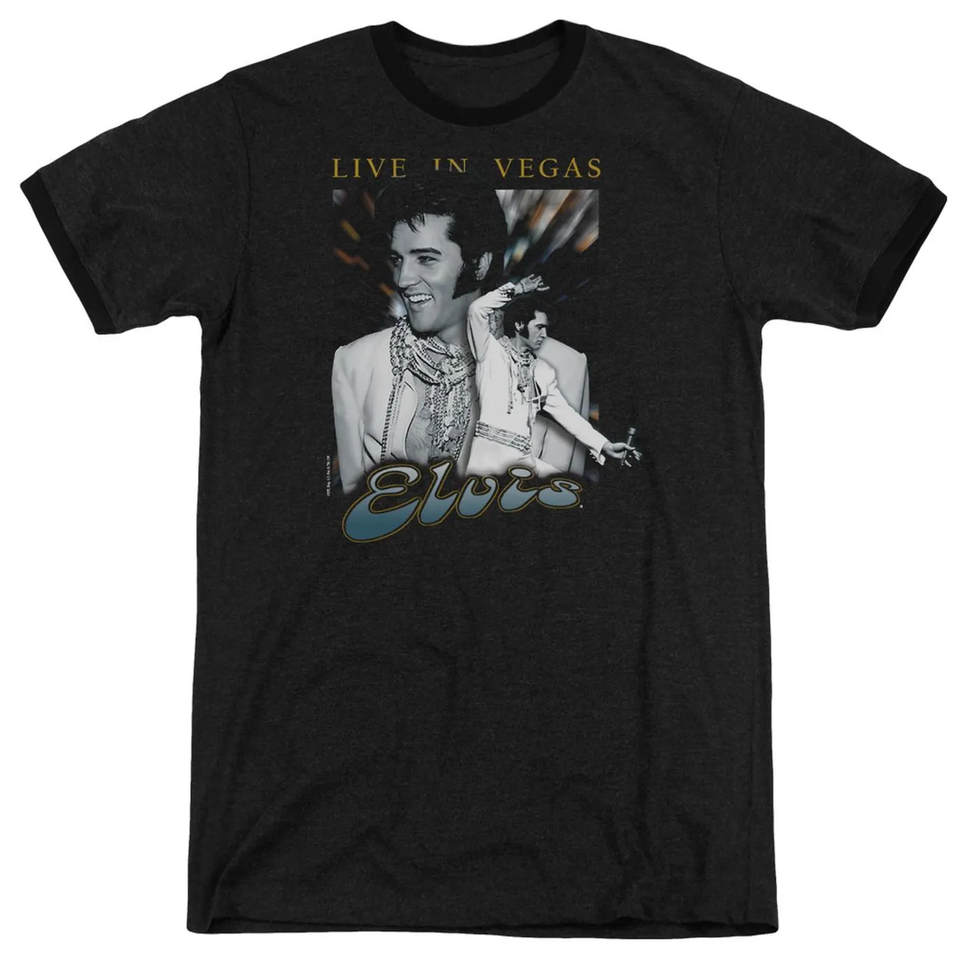 Elvis Presley Shirt | LIVE IN VEGAS Premium Ringer Tee