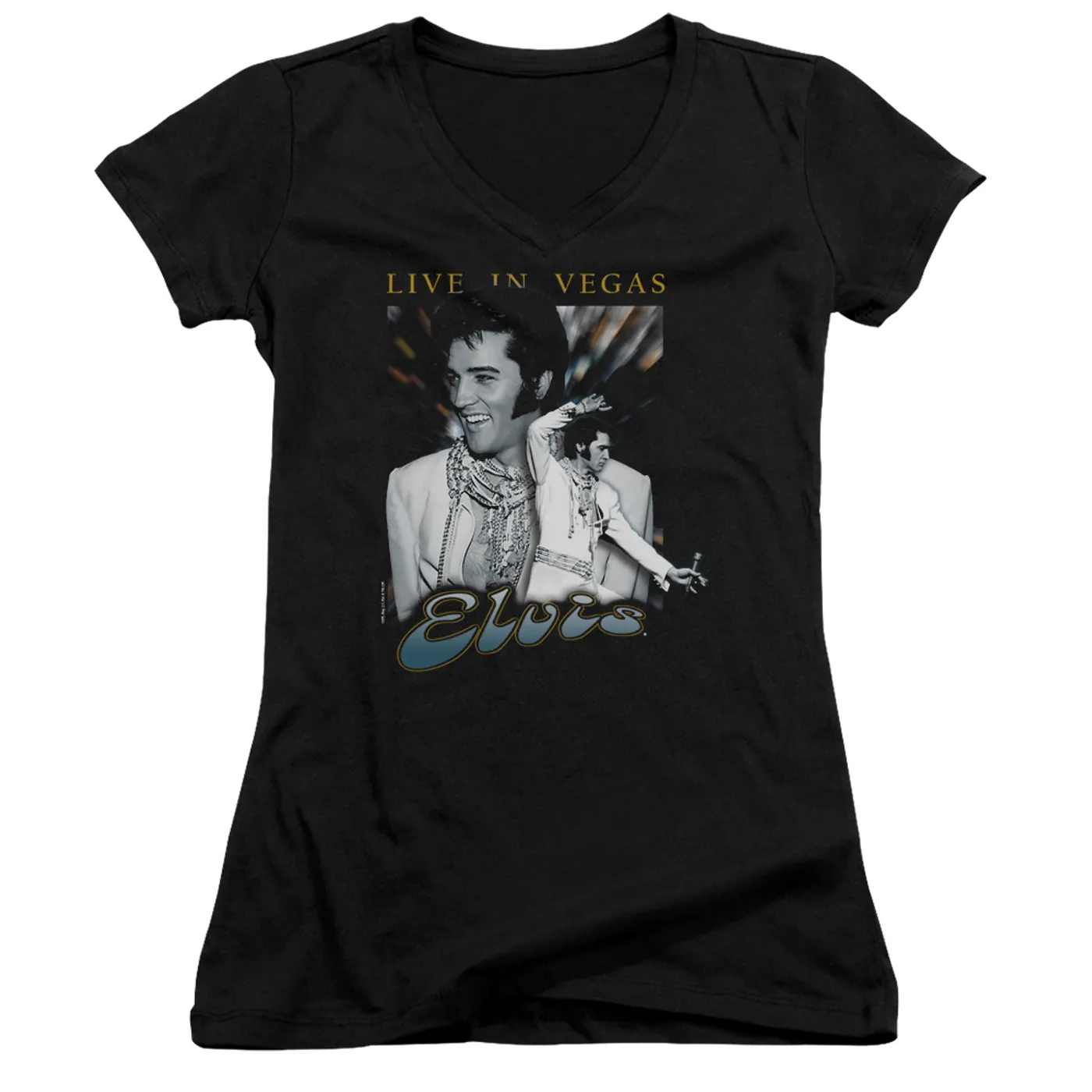Elvis Presley Junior's V-Neck Shirt | LIVE IN VEGAS Junior's Tee