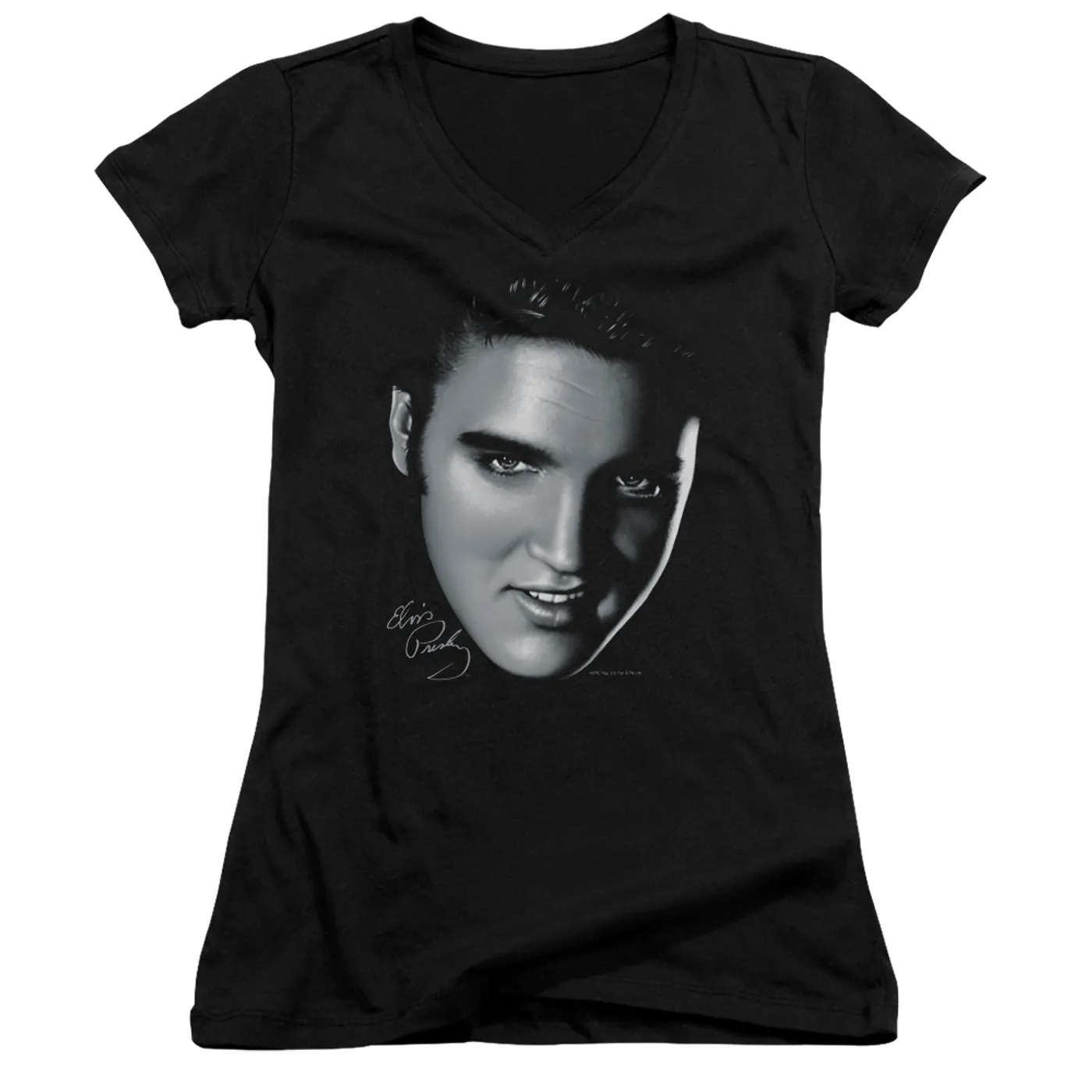 Elvis Presley Junior's V-Neck Shirt | BIG FACE Junior's Tee