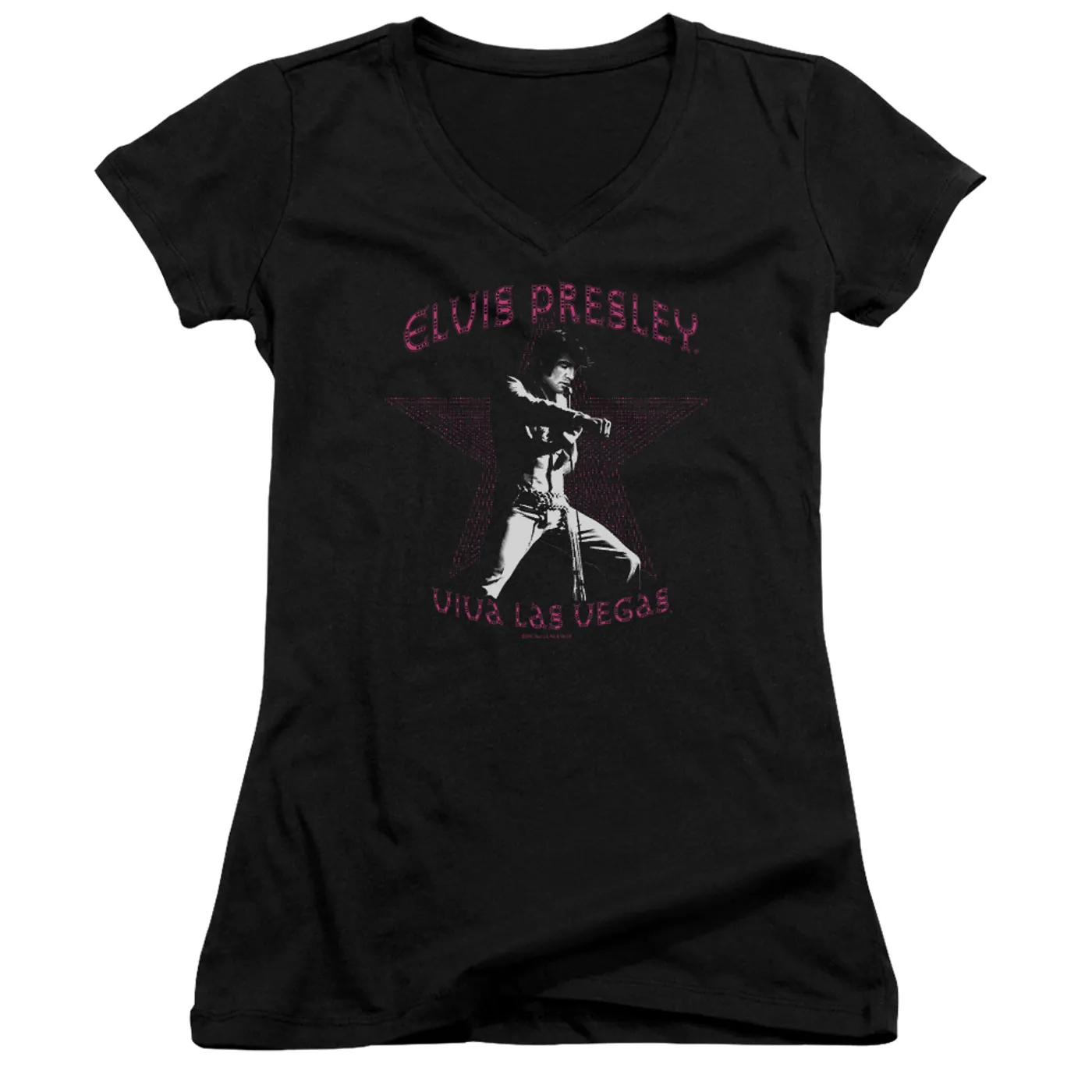 Elvis Presley Junior's V-Neck Shirt | VIVA LAS VEGAS STAR Junior's Tee