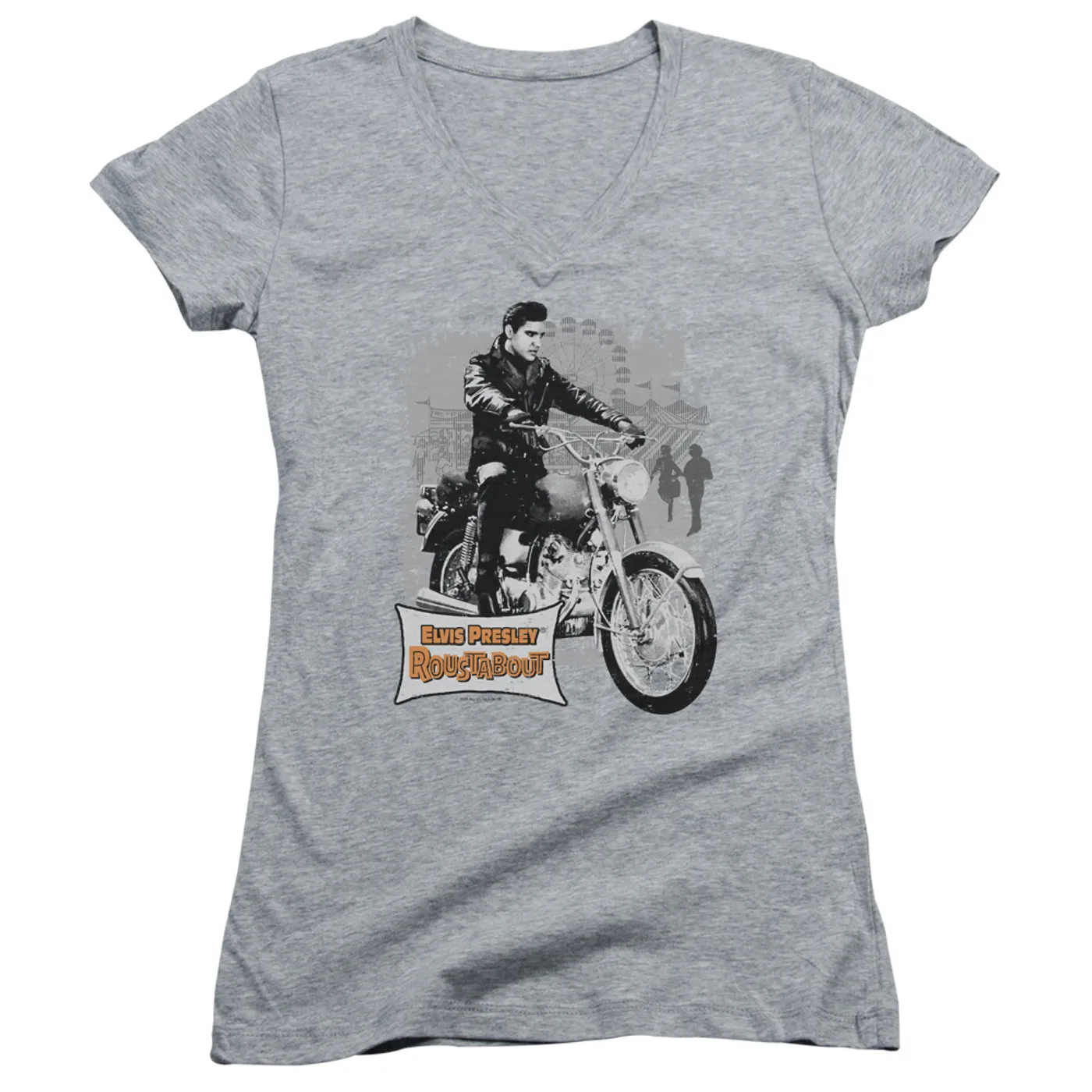 Elvis Presley Junior's V-Neck Shirt | ROUSTABOUT POSTER Junior's Tee