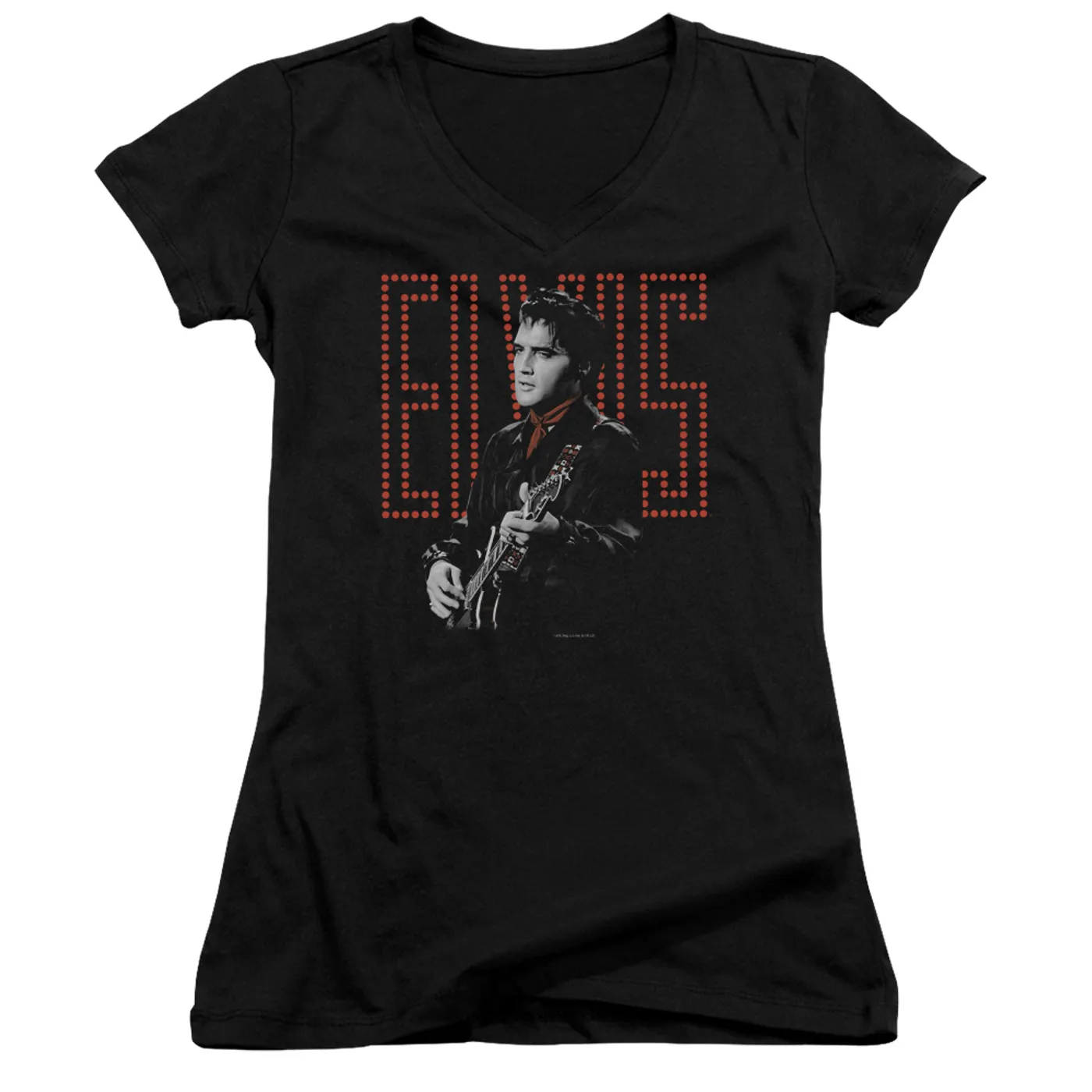 Elvis Presley Junior's V-Neck Shirt | RED GUITARMAN Junior's Tee