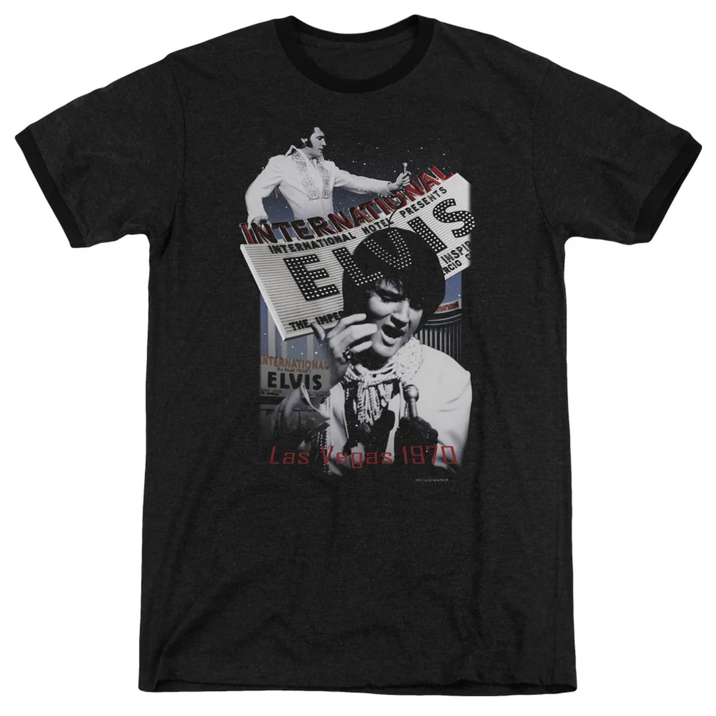 Elvis Presley Shirt | INTERNATIONAL HOTEL Premium Ringer Tee