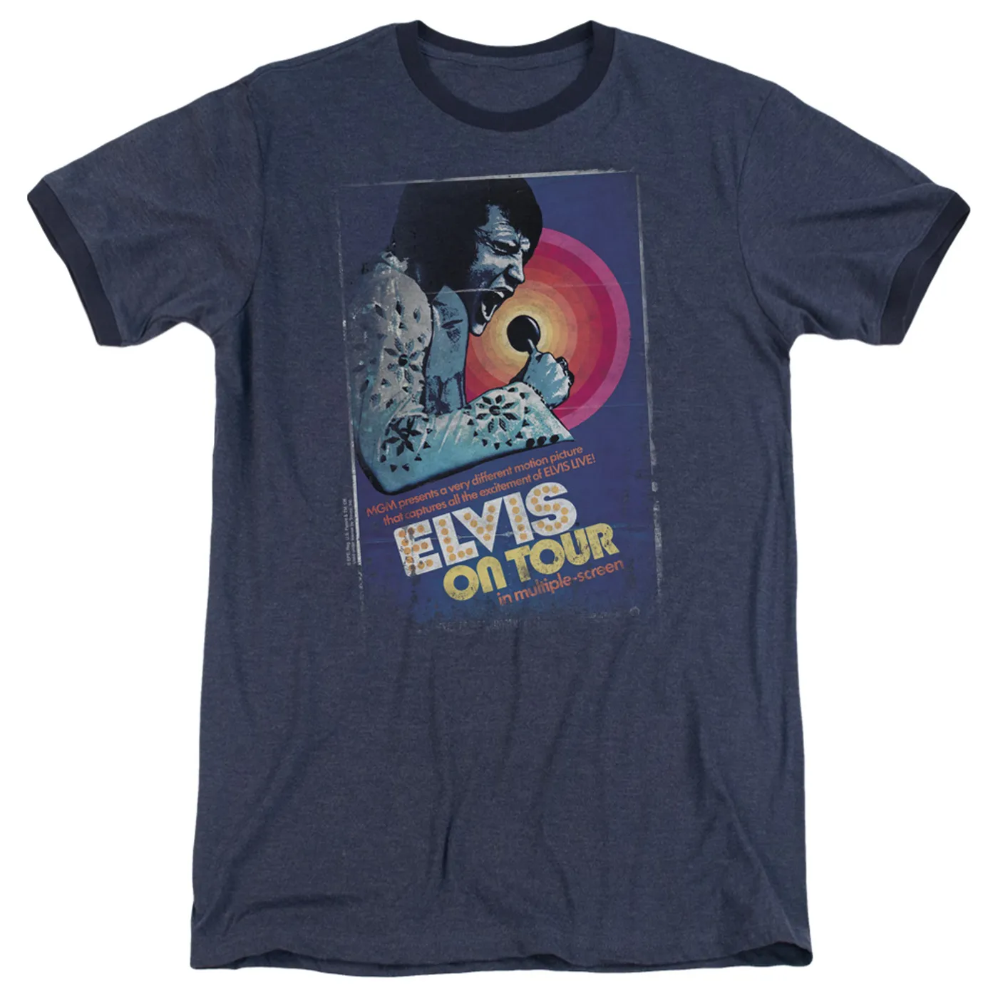 Elvis Presley Shirt | ON TOUR POSTER Premium Ringer Tee
