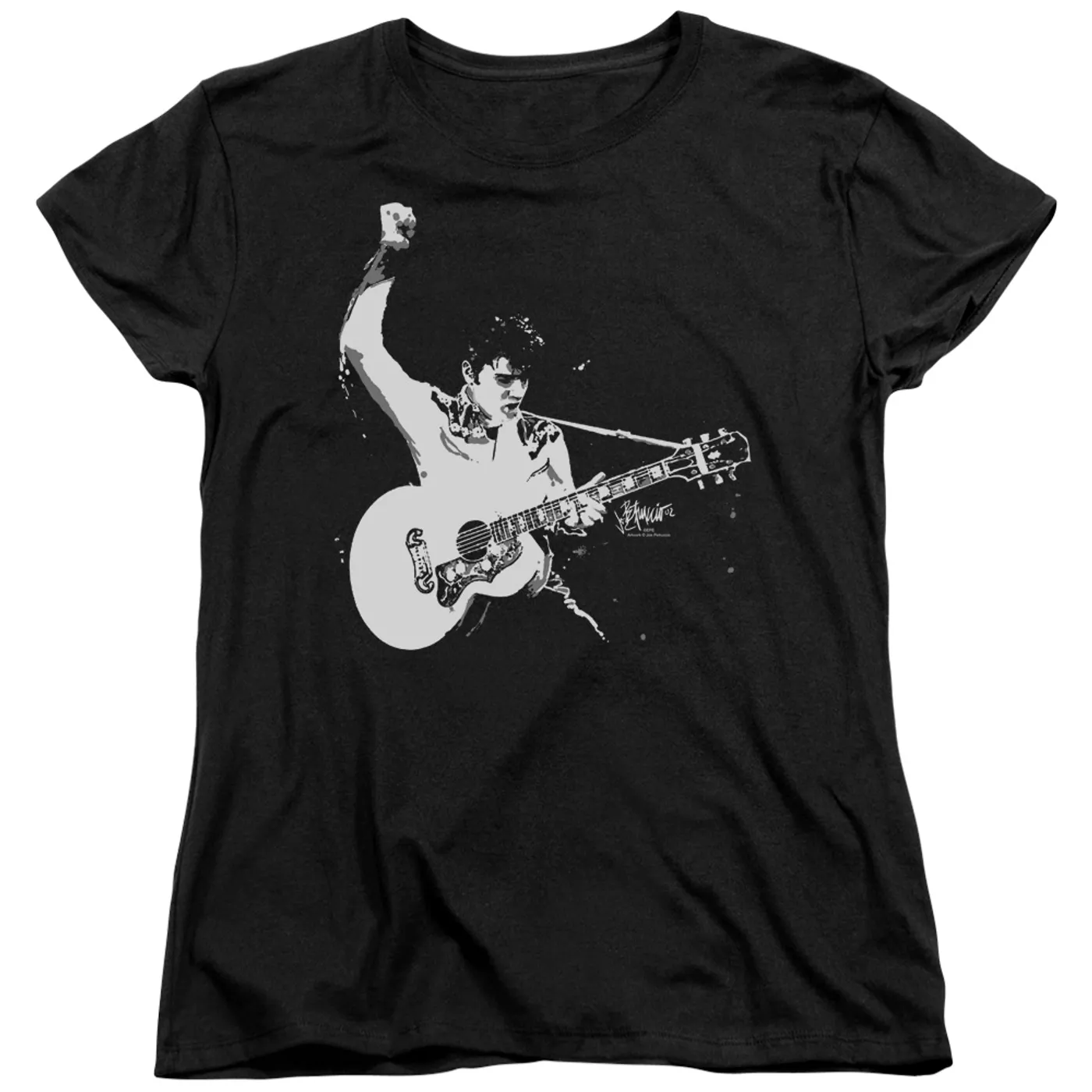 Elvis Presley Women's Shirt | BLACK&WHITE GUITARMAN Ladies Tee