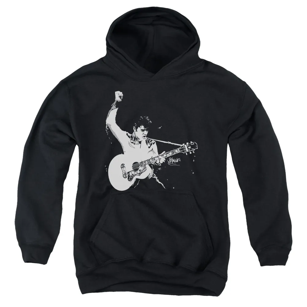 Youth Hoodie | BLACK & WHITE GUITAR MAN Pull-Over Sweatshirt