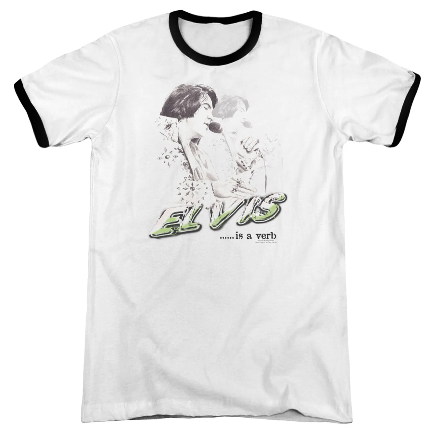 Shirt | Elvis Presley IS A VERB Premium Ringer Tee