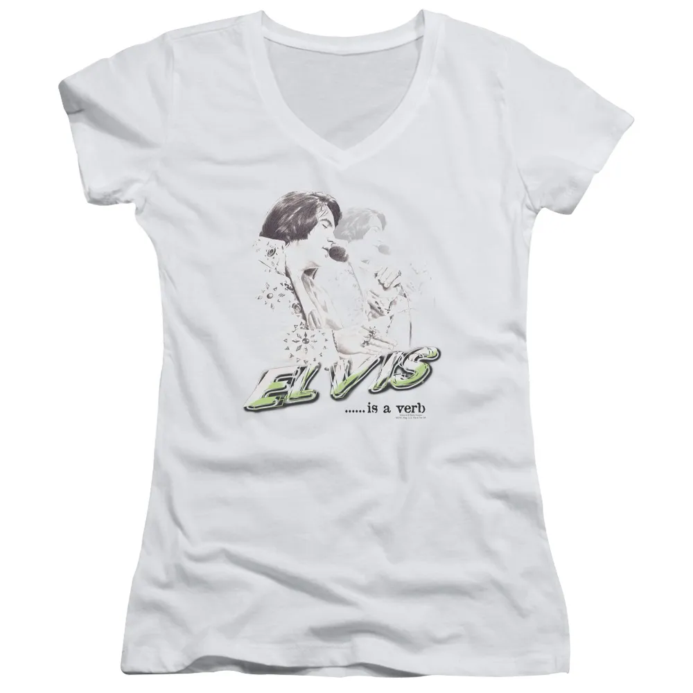 Junior's V-Neck Shirt | ELVIS IS A VERB Junior's Tee