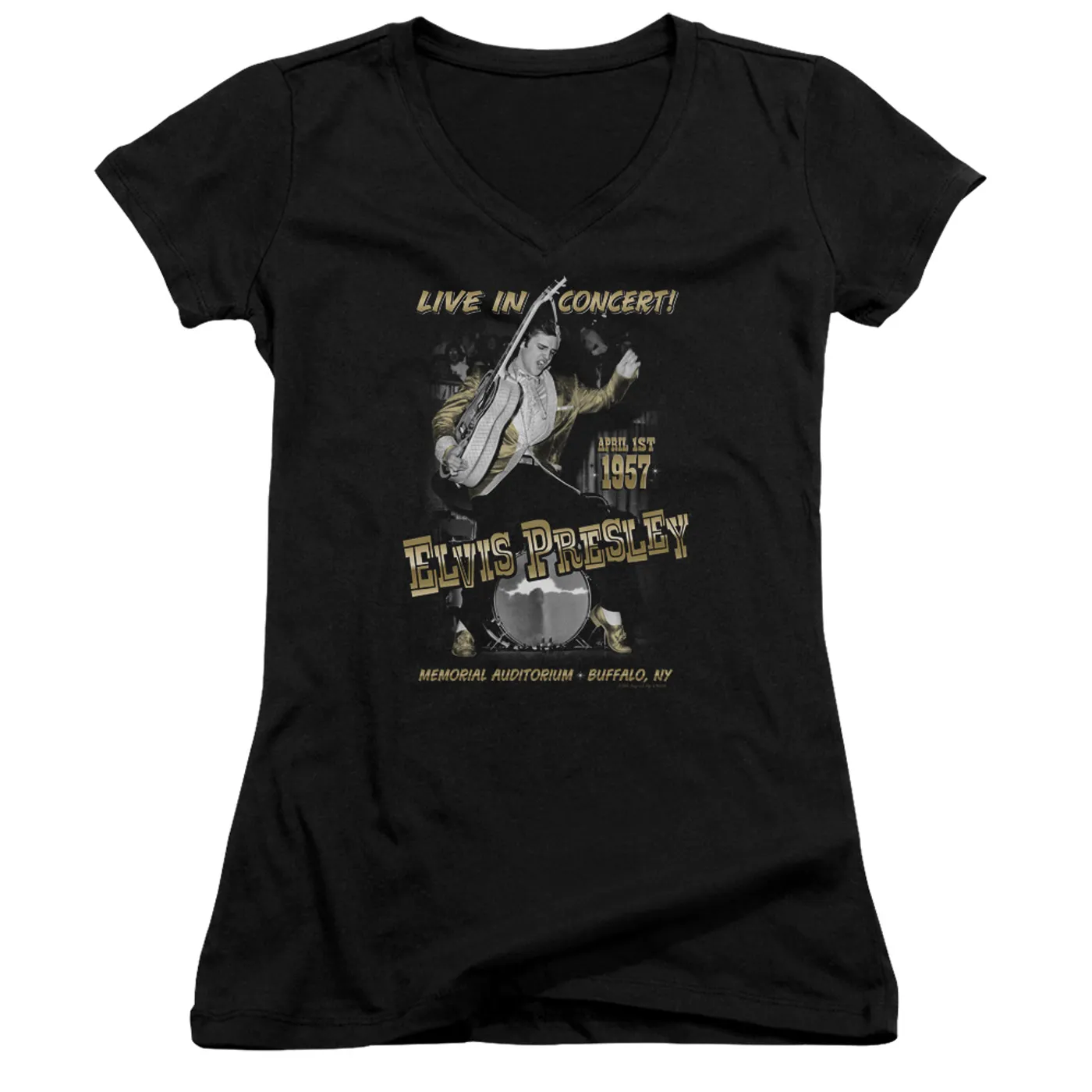 Elvis Presley Junior's V-Neck Shirt | LIVE IN BUFFALO Junior's Tee