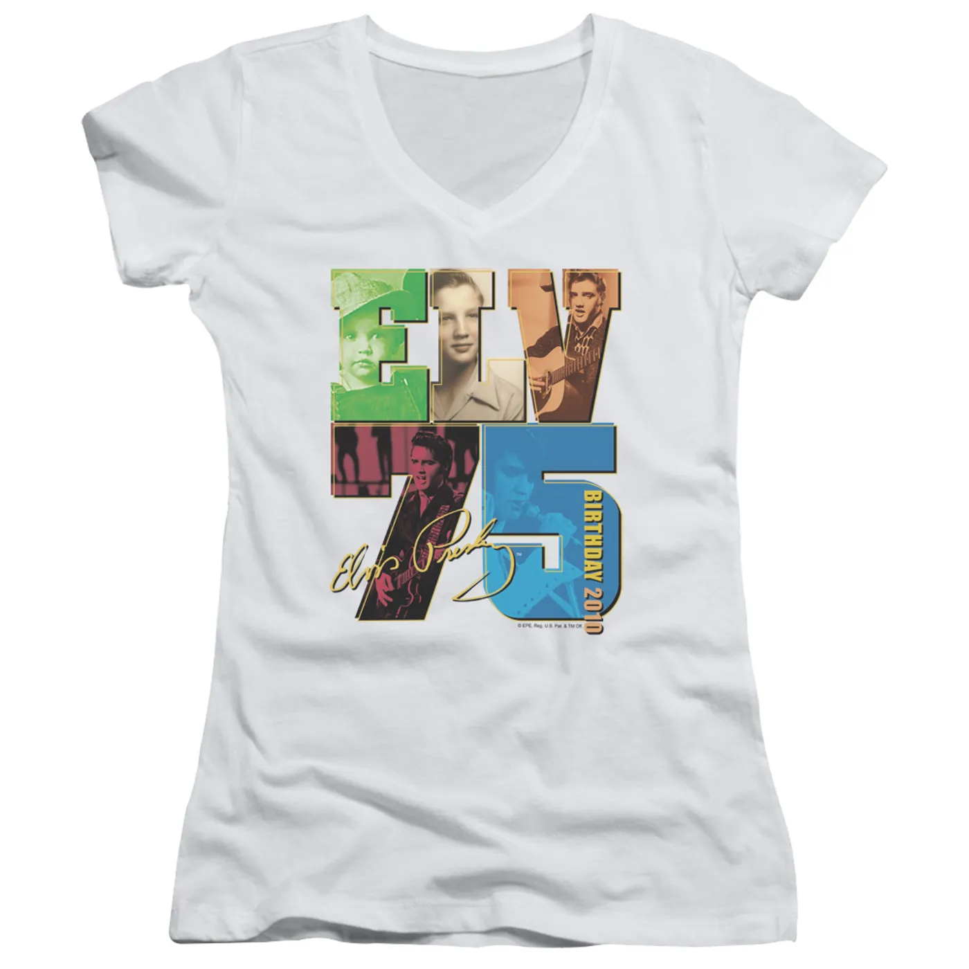 Elvis Presley Junior's V-Neck Shirt | BIRTHDAY 2010 Junior's Tee