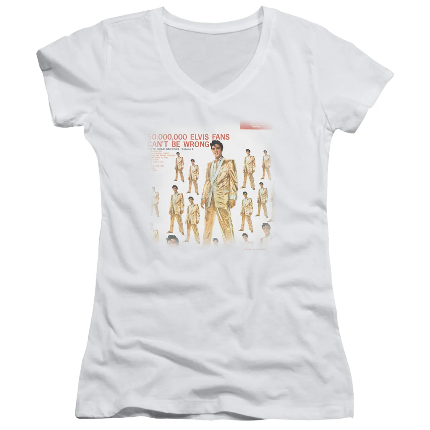 Elvis Presley Junior's V-Neck Shirt | 50 MILLION FANS Junior's Tee