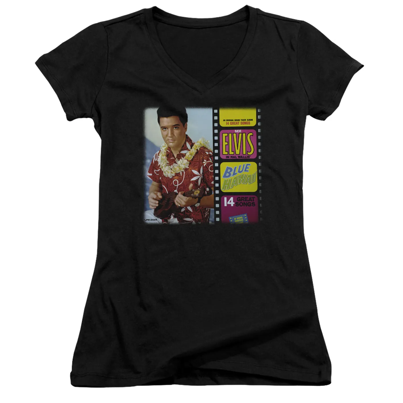 Elvis Presley Junior's V-Neck Shirt | BLUE HAWAII ALBUM Junior's Tee