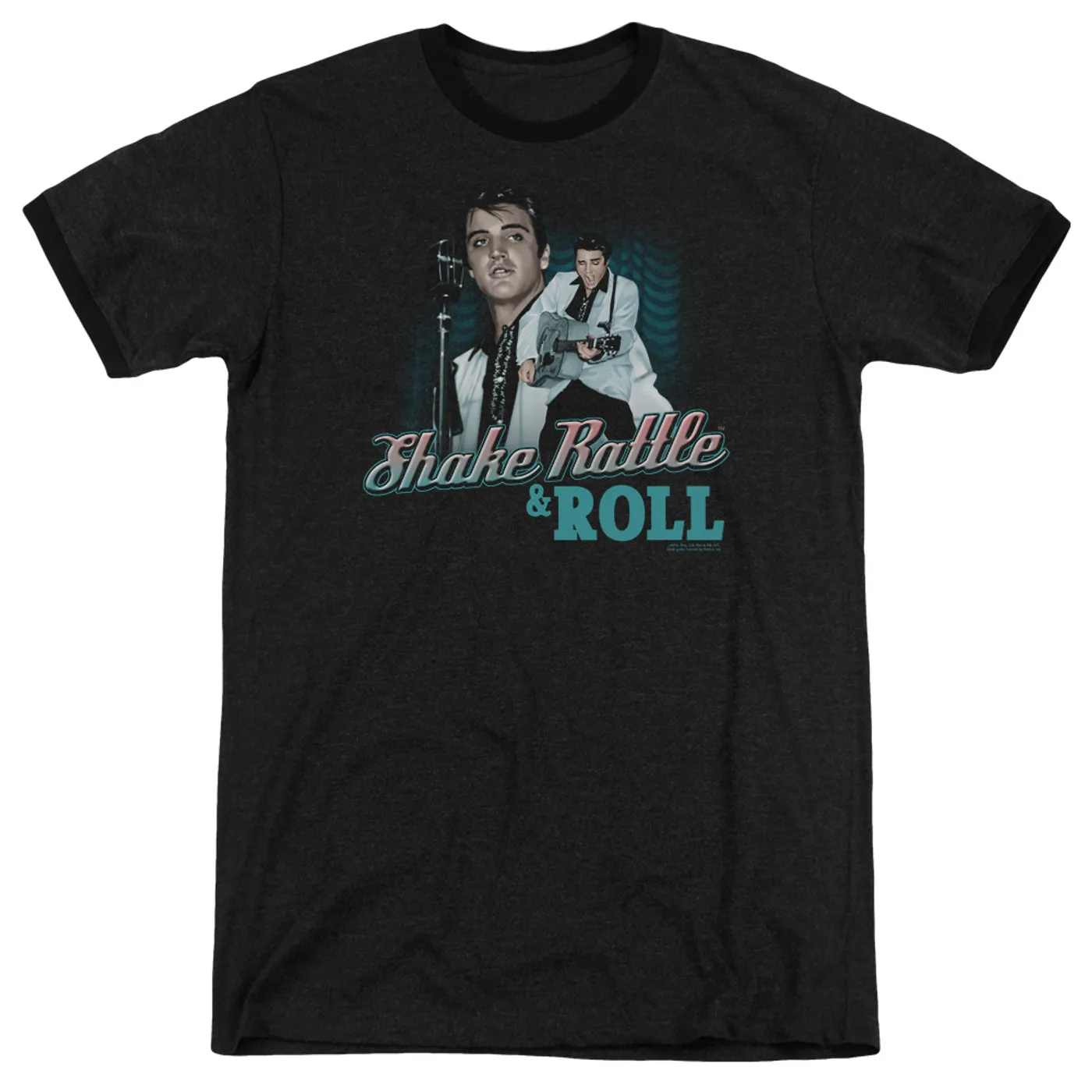 Elvis Presley Shirt | SHAKE RATTLE & ROLL Premium Ringer Tee