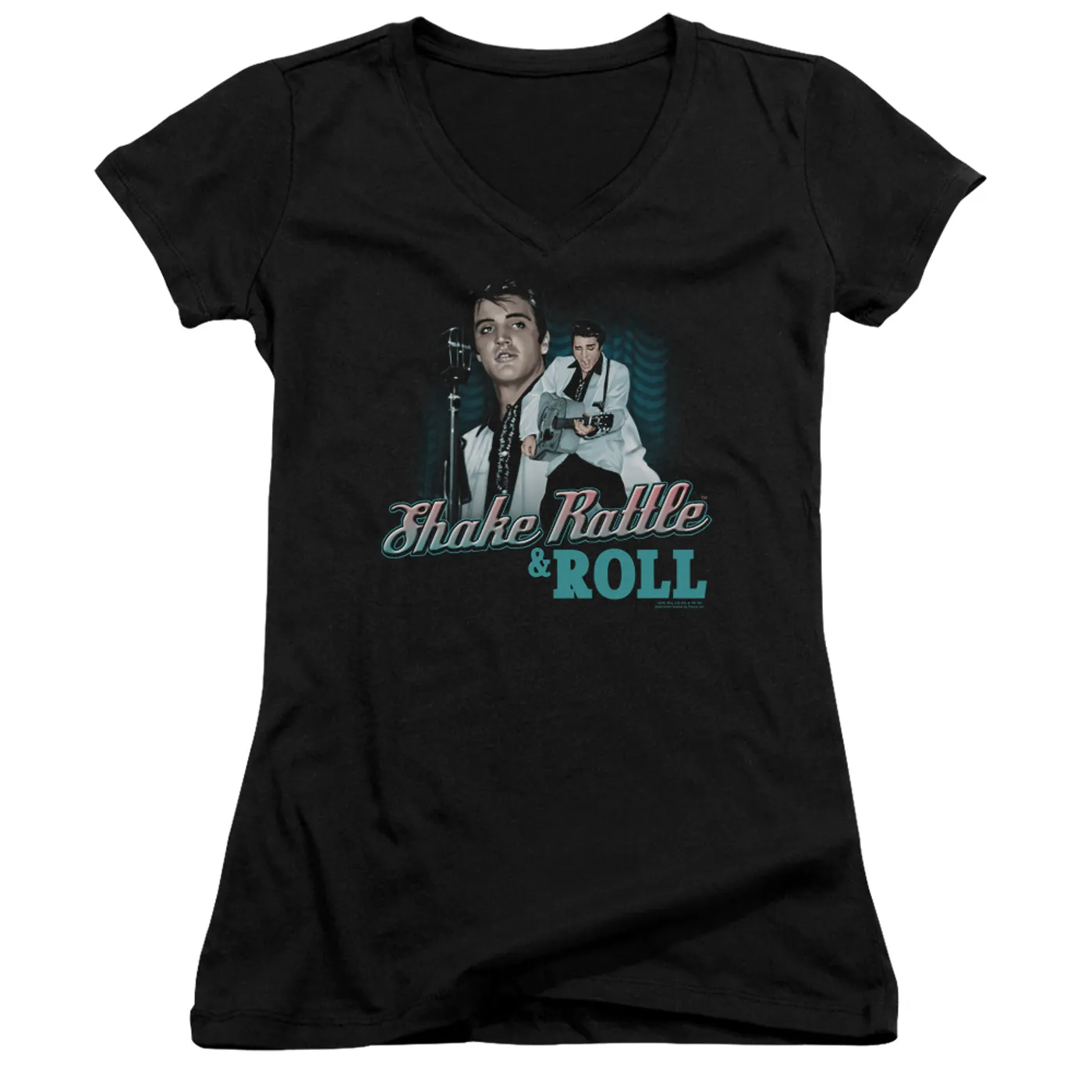 Elvis Presley Junior's V-Neck Shirt | SHAKE RATTLE & ROLL Junior's Tee
