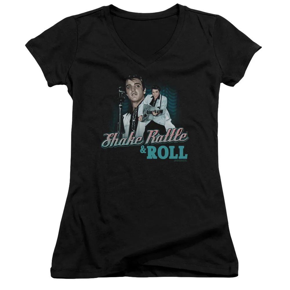 Junior's V-Neck Shirt | SHAKE RATTLE & ROLL Junior's Tee
