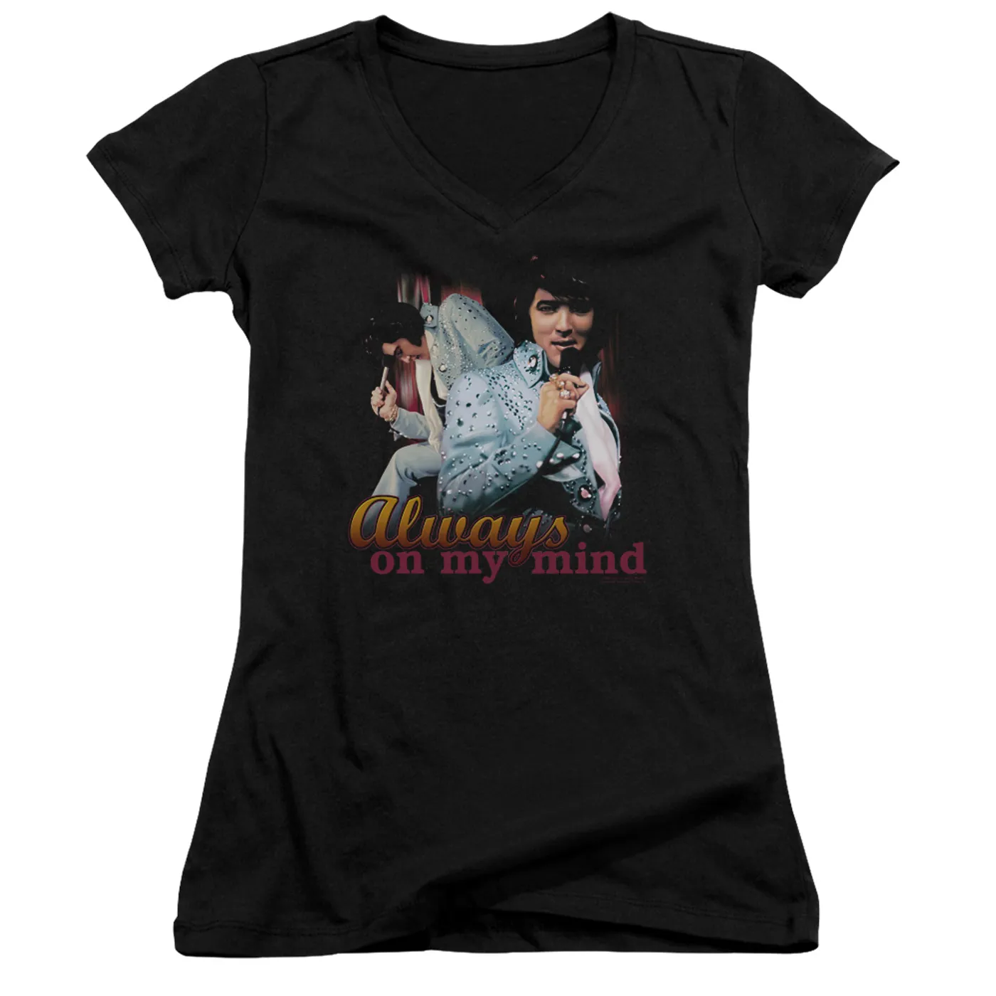 Elvis Presley Junior's V-Neck Shirt | ALWAYS ON MY MIND Junior's Tee