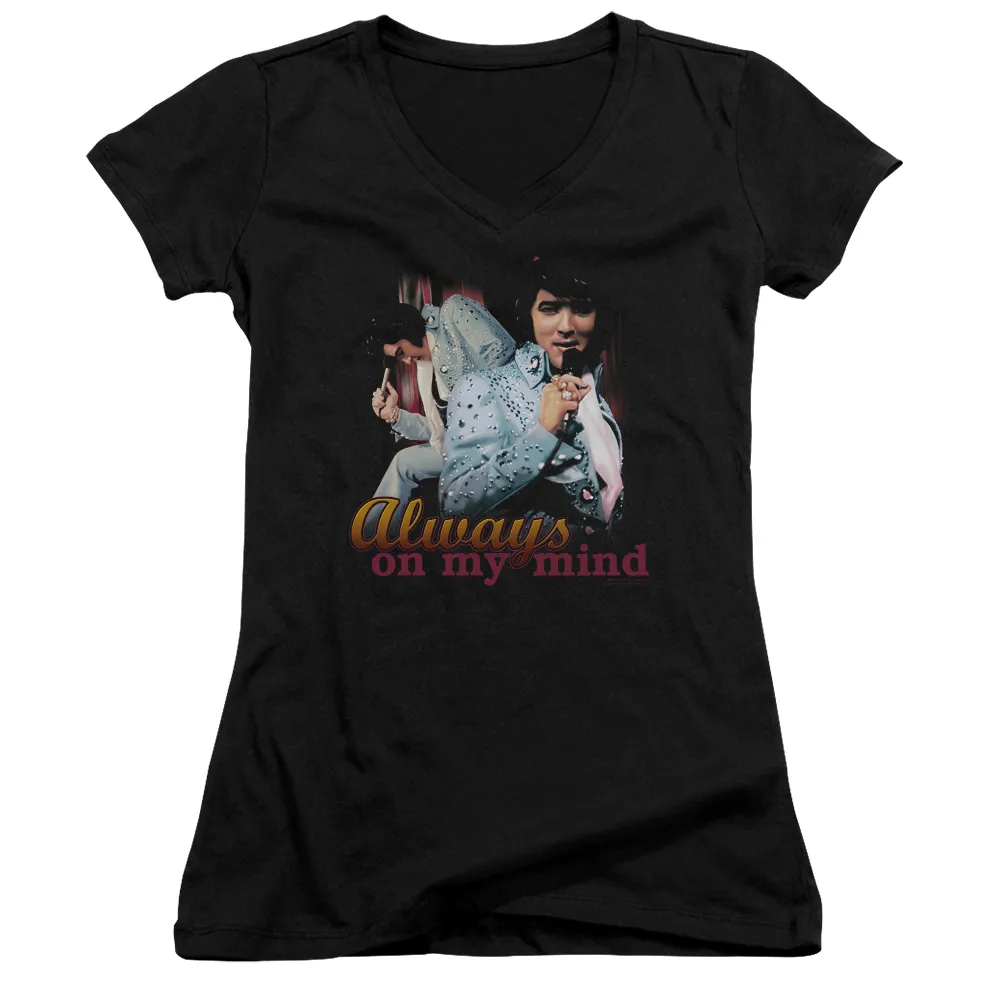 Junior's V-Neck Shirt | ALWAYS ON MY MIND Junior's Tee
