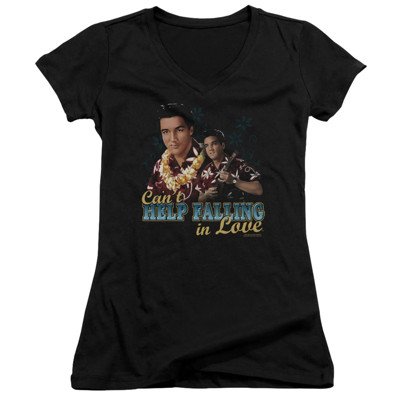 Elvis Presley Junior's V-Neck Shirt | CAN'T HELP FALLING Junior's Tee