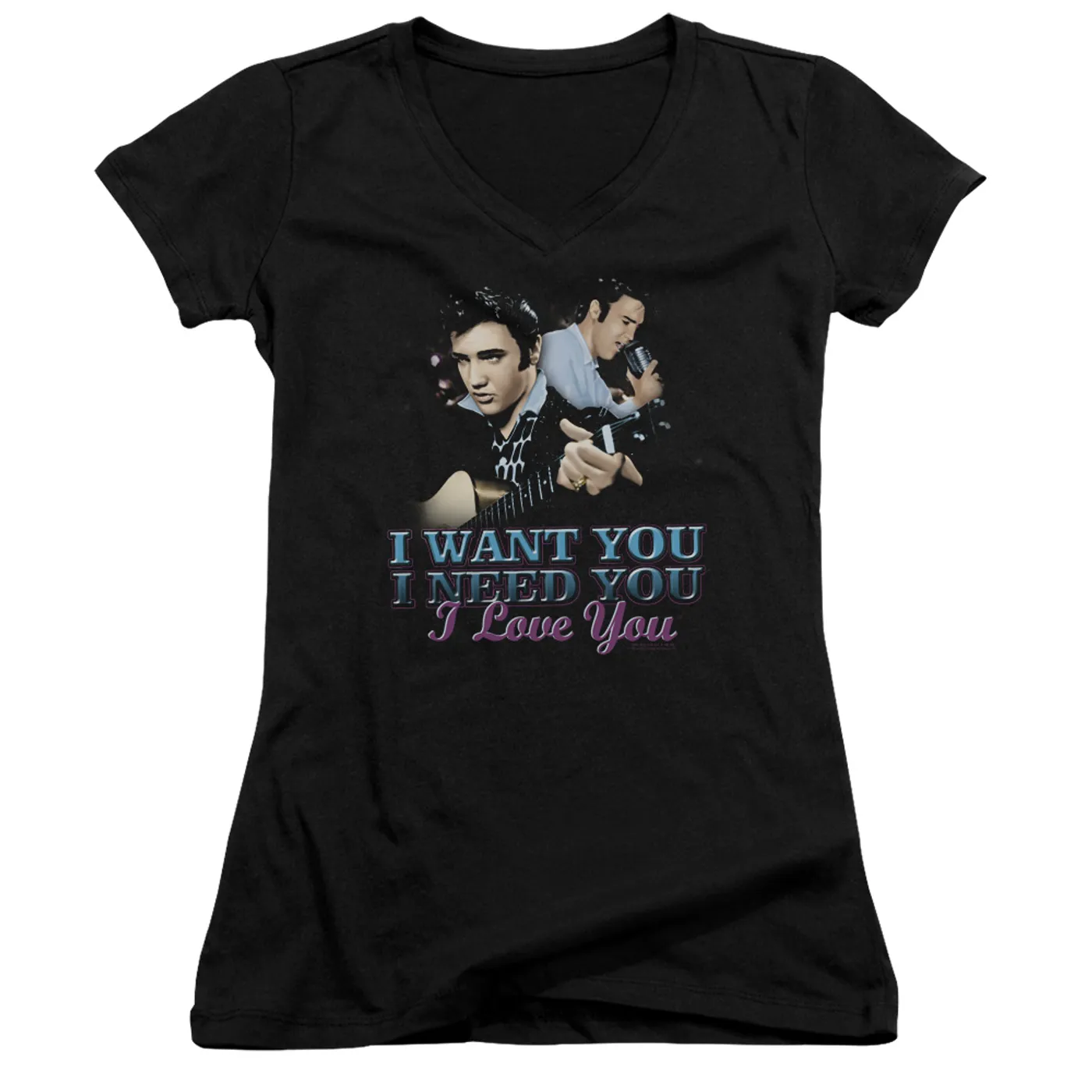 Elvis Presley Junior's V-Neck Shirt | I WANT YOU Junior's Tee