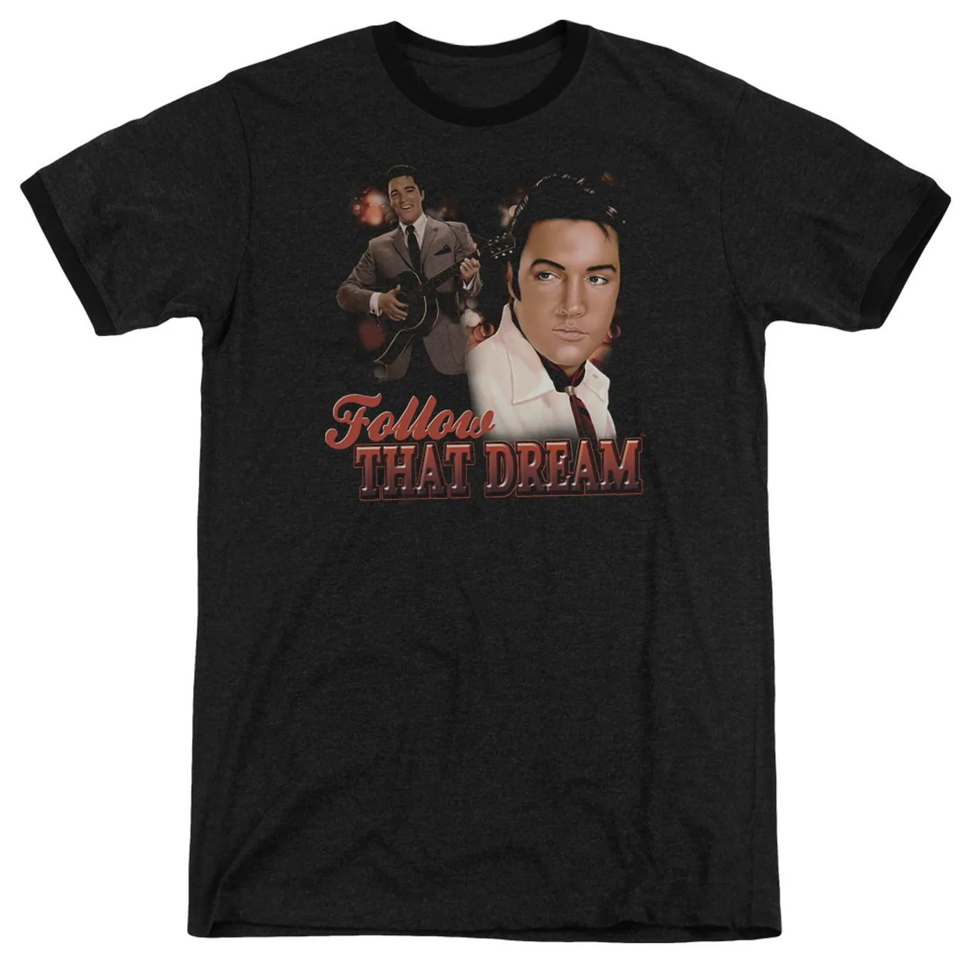 Elvis Presley Shirt | FOLLOW THAT DREAM Premium Ringer Tee