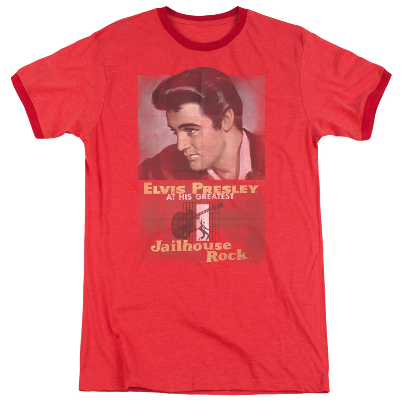 Elvis Presley Shirt | JAILHOUSE ROCK POSTER Premium Ringer Tee