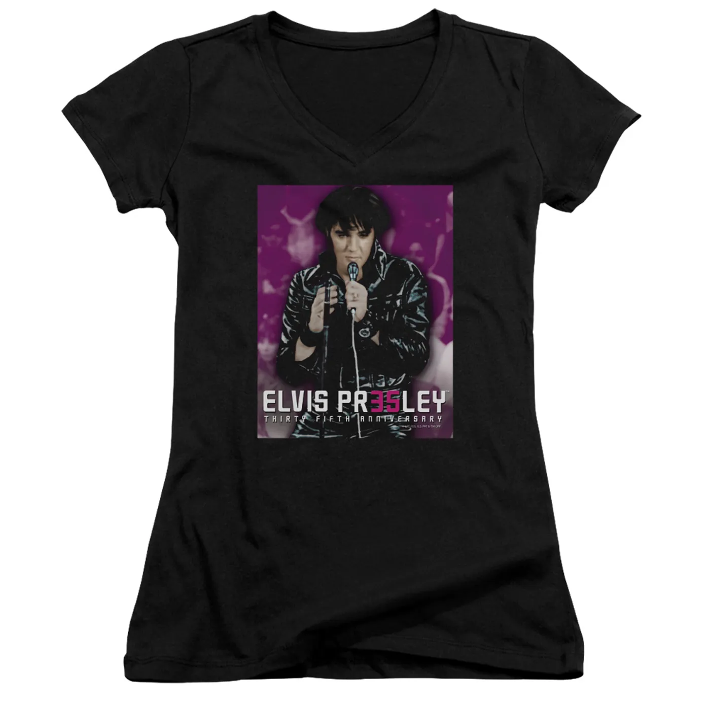 Elvis Presley Junior's V-Neck Shirt | 35 LEATHER Junior's Tee