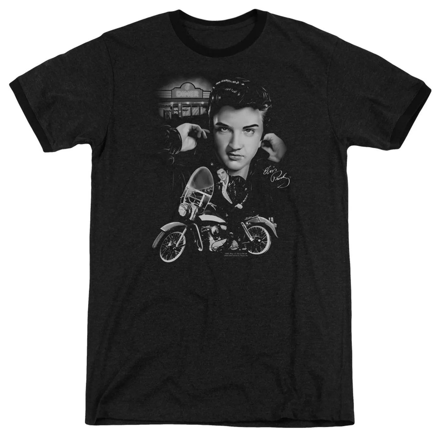 Elvis Presley Shirt | THE KING RIDES AGAIN Premium Ringer Tee