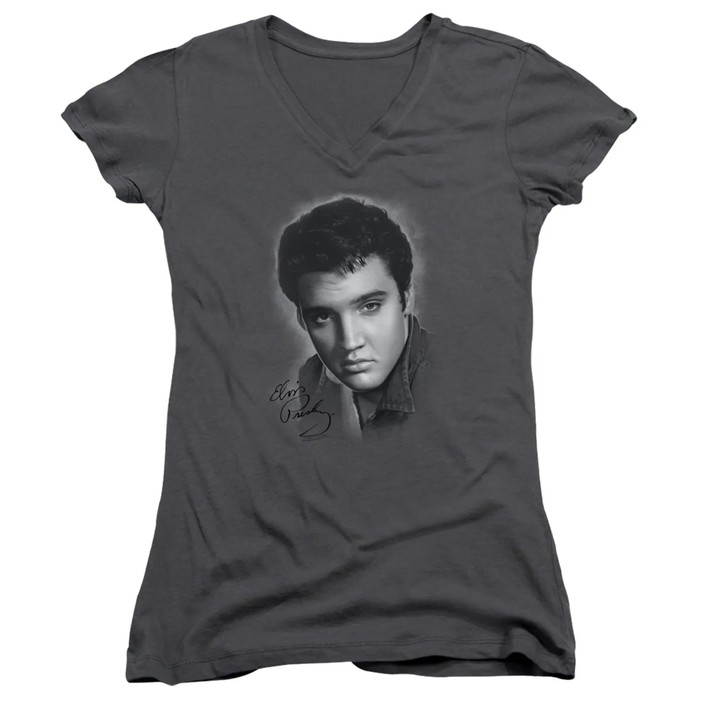 Elvis Presley Junior's V-Neck Shirt | GREY PORTRAIT Junior's Tee