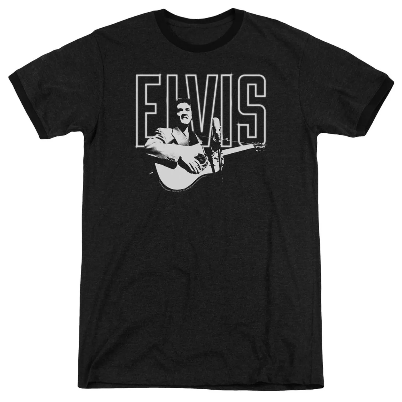 Elvis Presley Shirt | WHITE GLOW Premium Ringer Tee