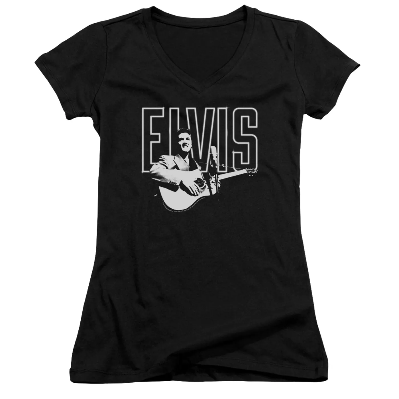 Elvis Presley Junior's V-Neck Shirt | WHITE GLOW Junior's Tee