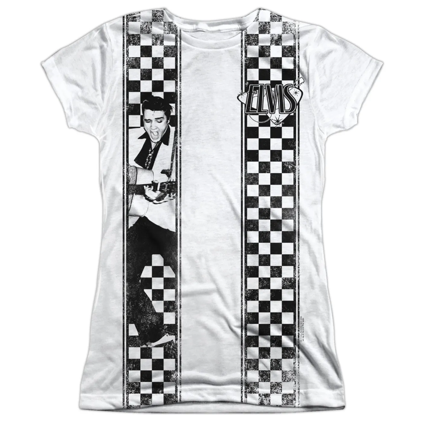 Elvis Presley Junior's T Shirt | CHECKERED BOWLING SHIRT Sublimated Tee