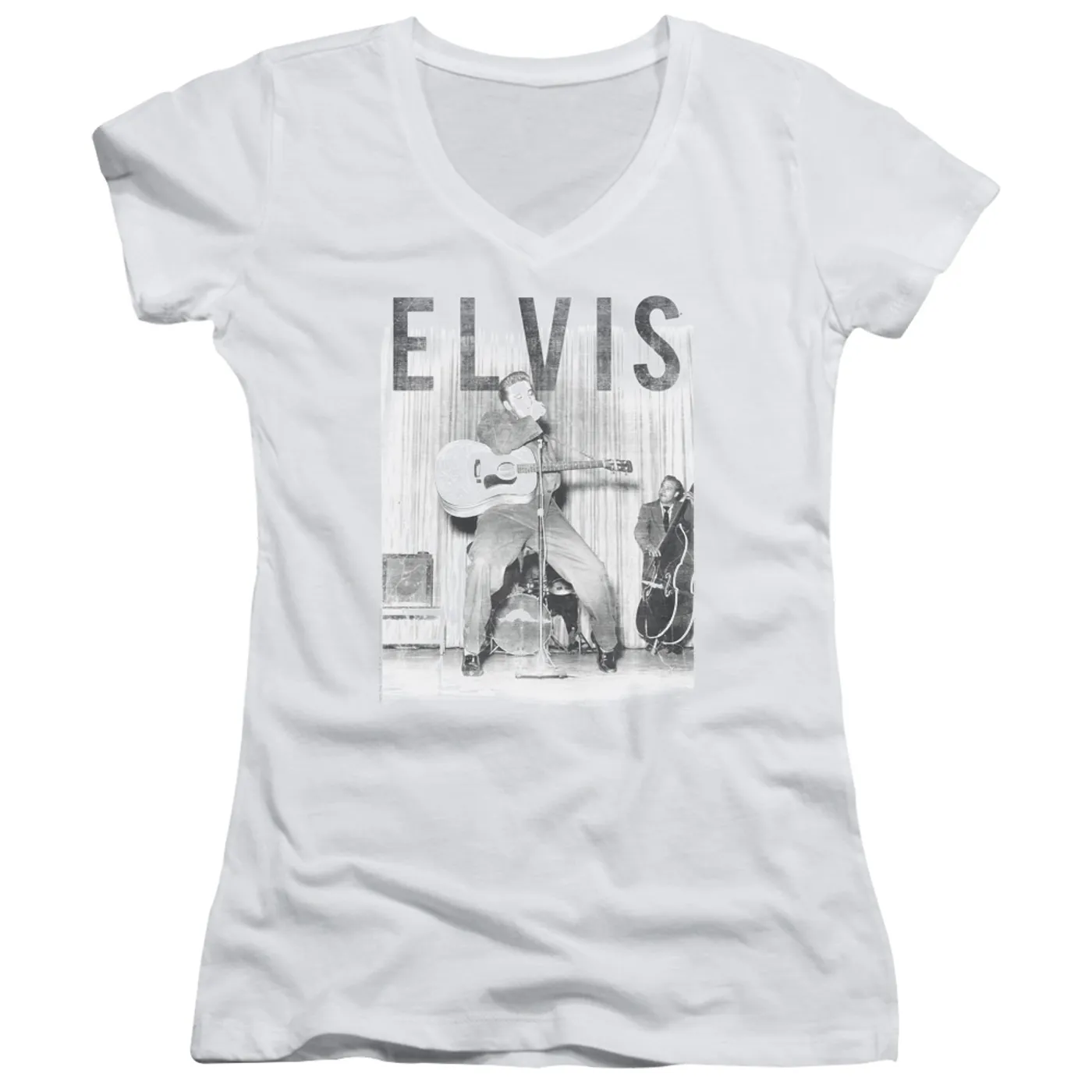 Elvis Presley Junior's V-Neck Shirt | WITH THE BAND Junior's Tee