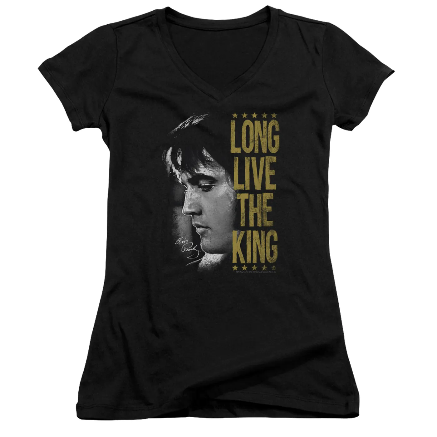 Elvis Presley Junior's V-Neck Shirt | LONG LIVE THE KING Junior's Tee