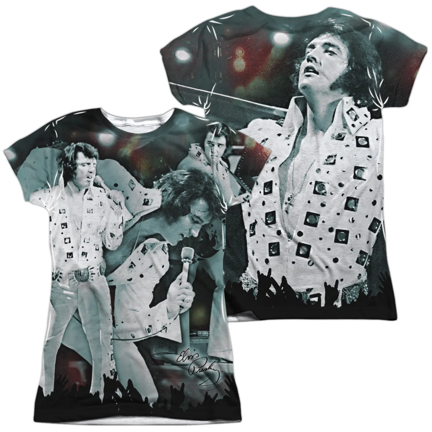 Elvis Presley Junior's T Shirt | NOW PLAYING (FRONT/BACK PRINT) Sublimated Tee