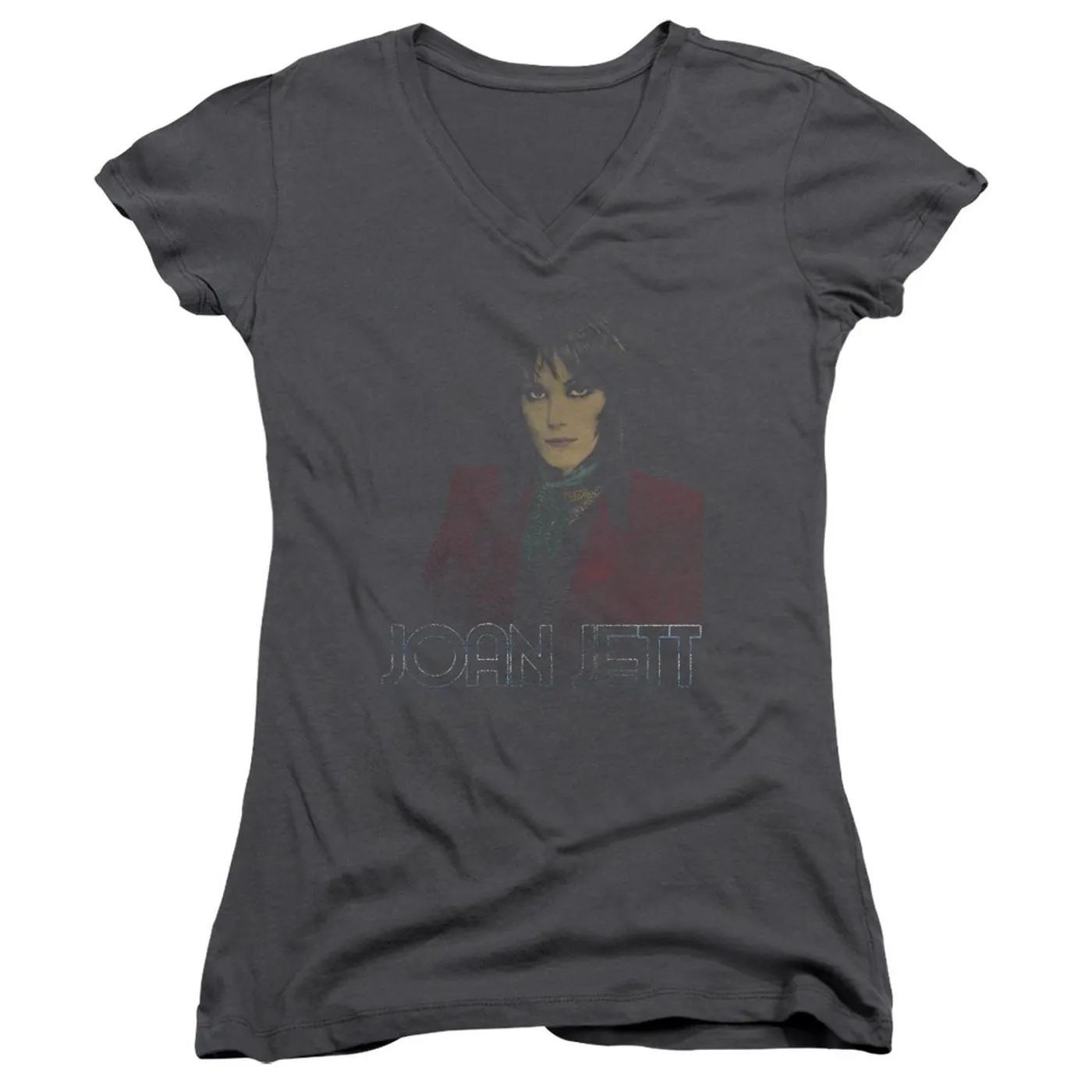 Joan Jett & The Blackhearts Junior's V-Neck Shirt | WORN JETT Junior's Tee