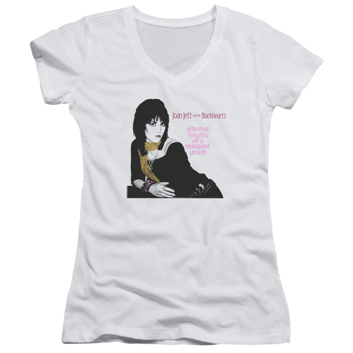 Joan Jett & The Blackhearts Junior's V-Neck Shirt | MISSPENT YOUTH Junior's Tee
