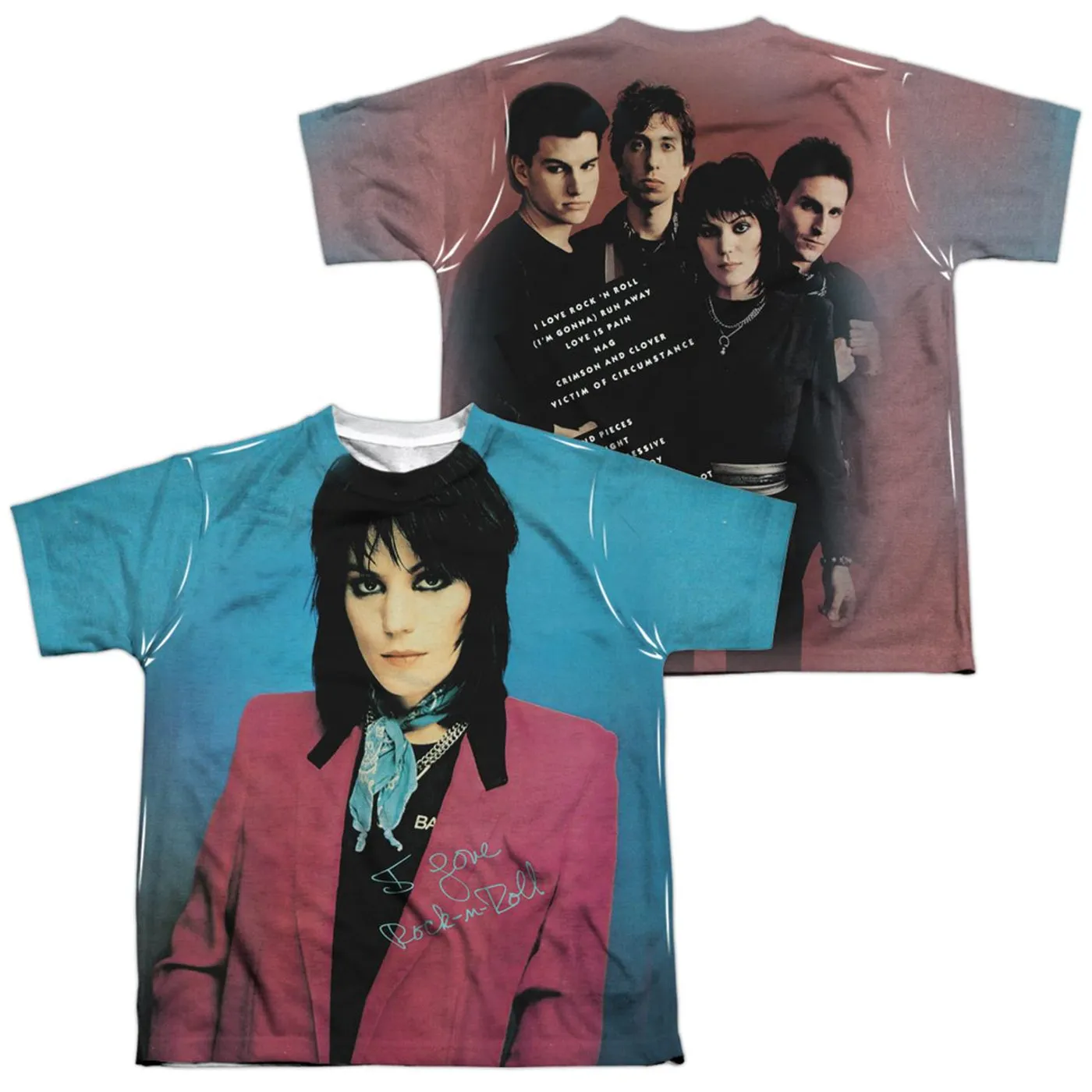 Joan Jett & The Blackhearts Youth Shirt | I LOVE ROCK AND ROLL (FRONT/BACK PRINT) Sublimated Tee