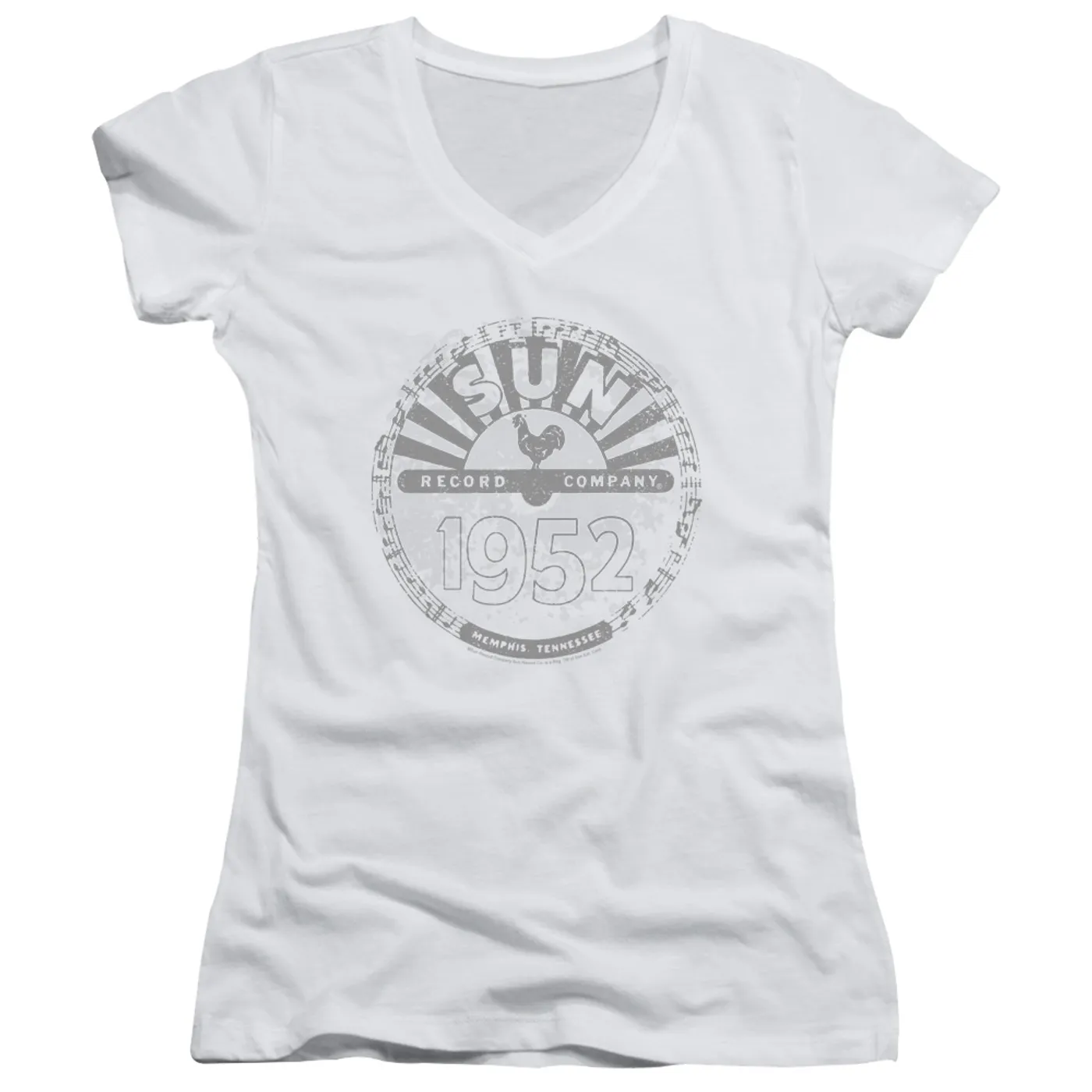 Sun Records Junior's V-Neck Shirt | CRUSTY LOGO Junior's Tee
