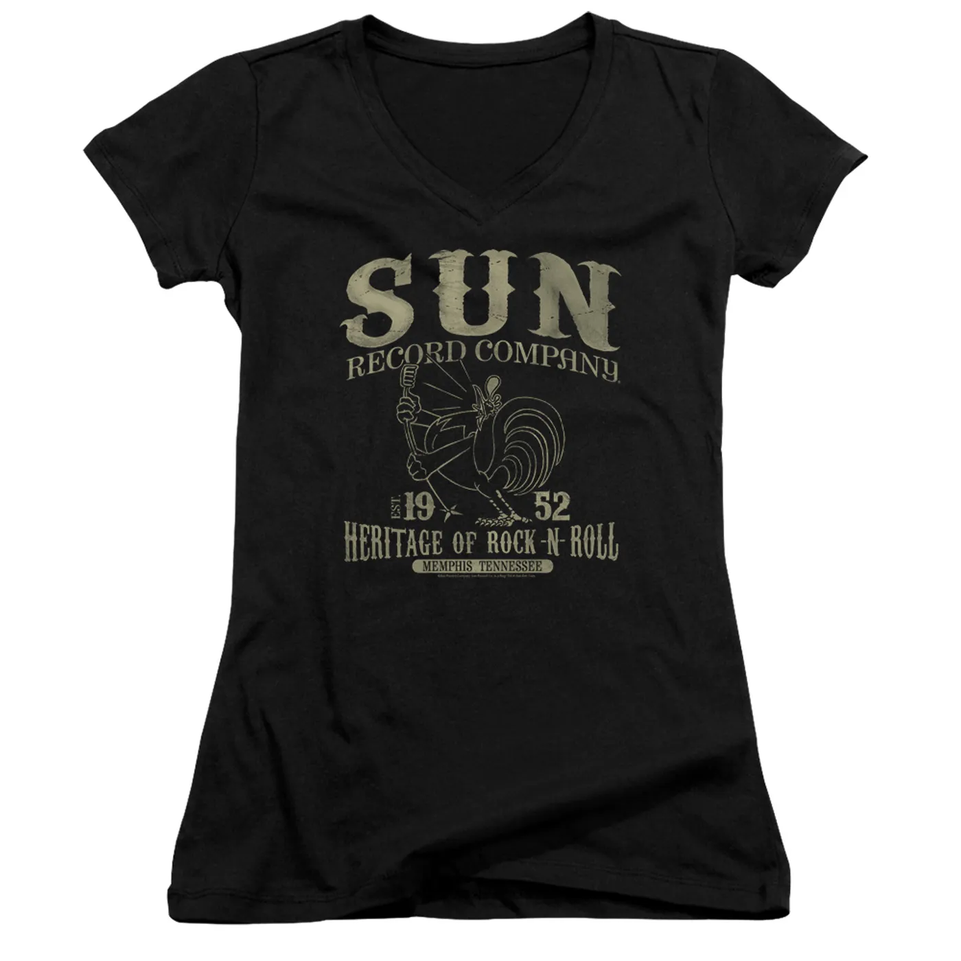 Sun Records Junior's V-Neck Shirt | ROCKABILLY BIRD Junior's Tee