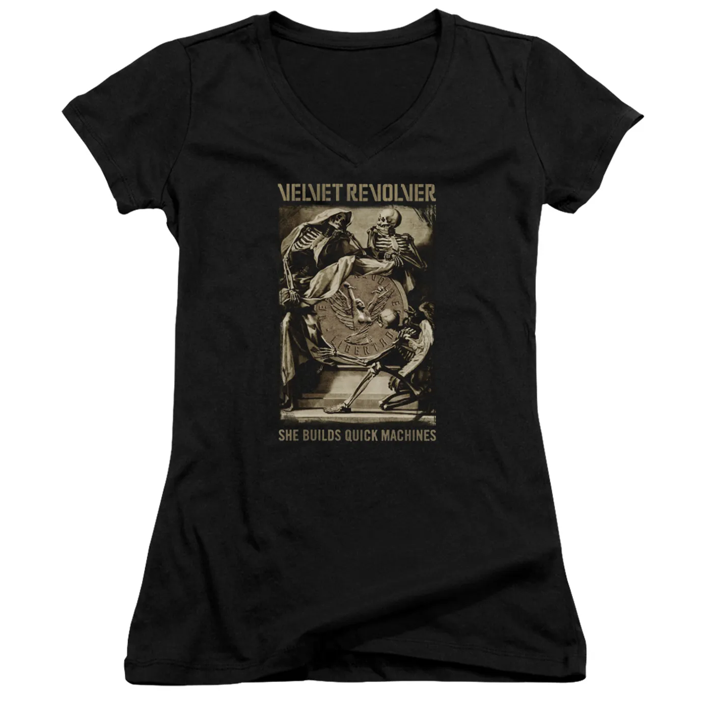 Velvet Revolver Junior's V-Neck Shirt | QUICK MACHINES Junior's Tee