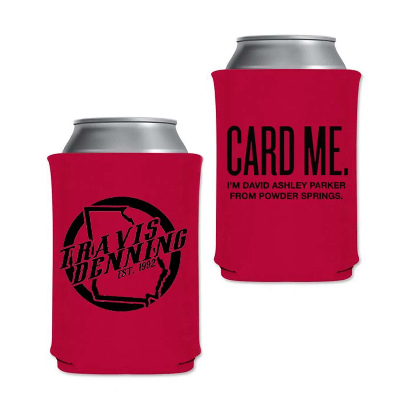 Travis Denning David Ashley Parker Card Me Can Insulator Red